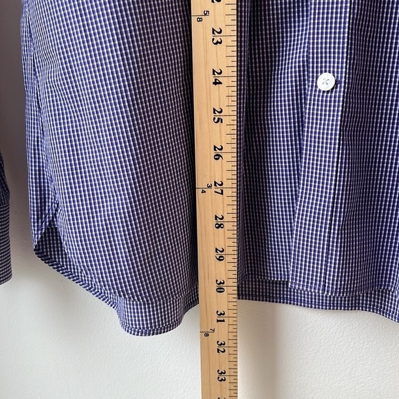 John Varvatos Men’s Gingham Check Button Up Dresss Shirt Size 17 34/35 - Picture 10 of 10